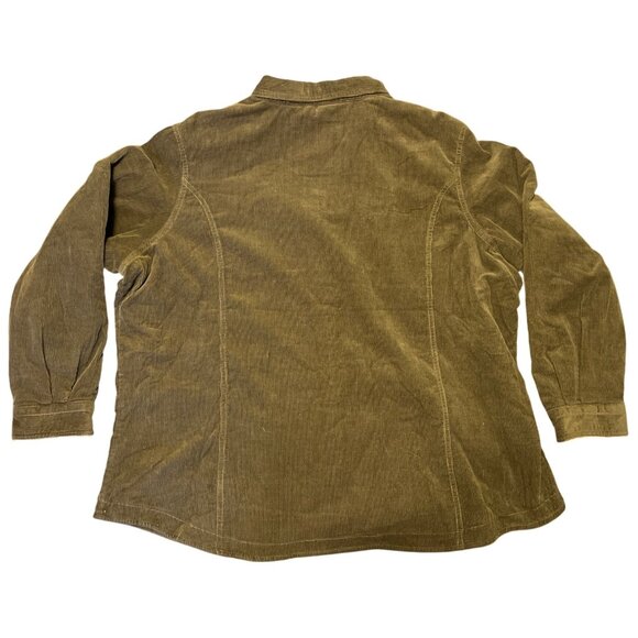 NWT Woolrich Womens 2XL Green Corduroy Sherpa Lined Chore Jacket Button Closure - Picture 2 of 8